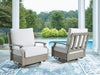 Rainier Ranch - Swivel Glider Chair With Cushion - Brown / Beige - Simple Home Plus