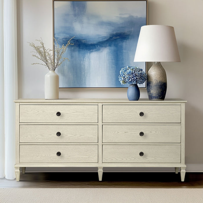 Victoria - 6-Drawer Dresser (70") - Antique Cream - Simple Home Plus