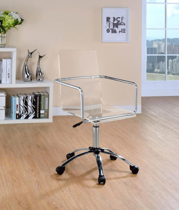 Amaturo - Acrylic Adjustable Home Office Desk Chair - Clear - Simple Home Plus