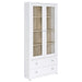 Hawthorne - 4-Shelf Glass Door Tall Cabinet With Drawers - Simple Home Plus