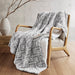 Amira - Dream Soft Heated Throw - Gray Geo - Simple Home Plus
