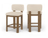 Paloma - Faux Leather Upholstered Counter Stool (Set of 2) - Brown Frame - Simple Home Plus