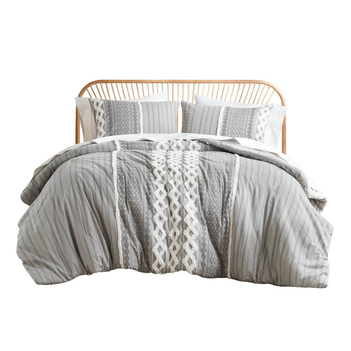 Imani - Printed Duvet Cover Set With - Gray - Simple Home Plus