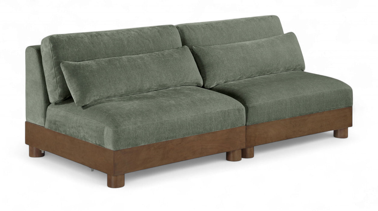 Turin - Chenille Fabric Upholstered Modular Sectional - Green - Simple Home Plus