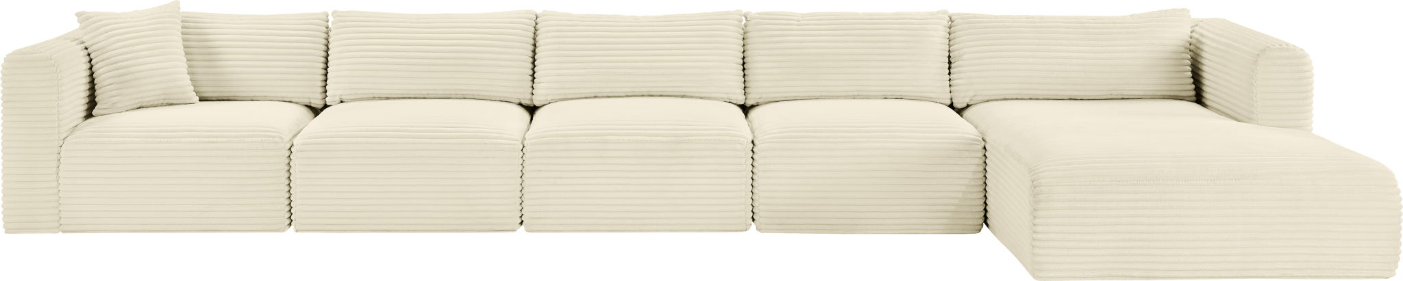 Shaggy - 5 Piece Modular Sectional With Chaise - Simple Home Plus