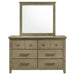 Hazlewood - 6-Drawer Bedroom Dresser With Mirror - Vineyard Oak - Simple Home Plus
