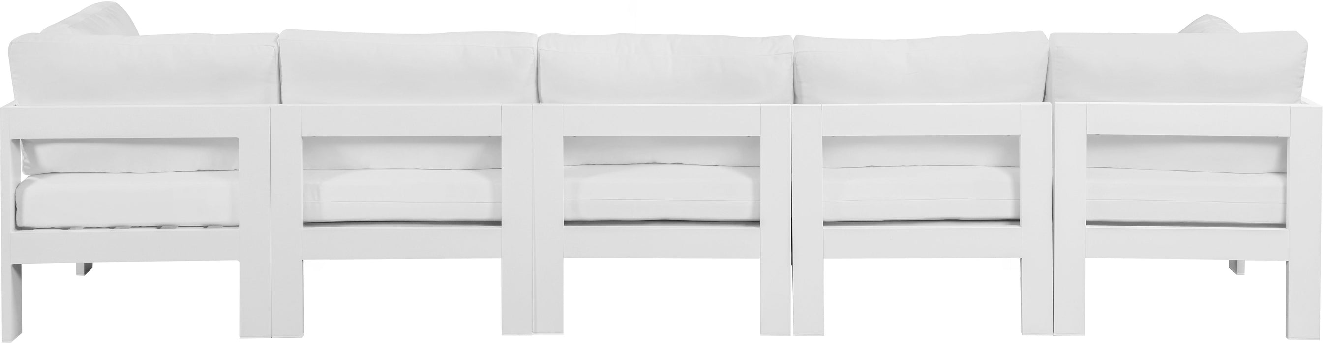 Nizuc - Outdoor Patio 5 Seat Modular Sofa With White Frame - Simple Home Plus
