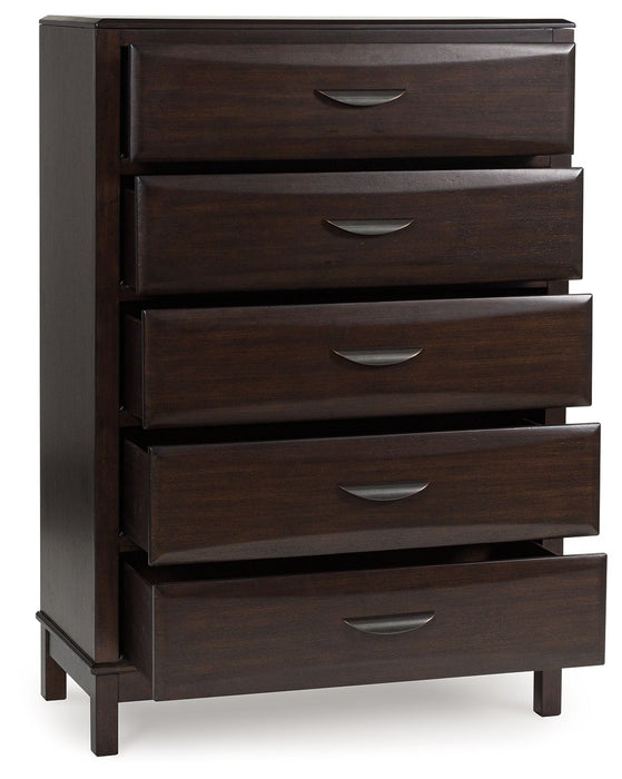 Vanmore - Dark Brown - Five Drawer Chest - Simple Home Plus