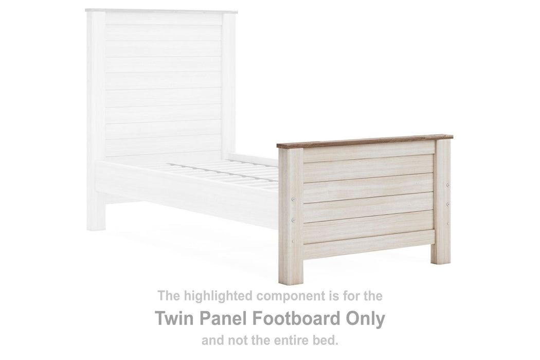 Willowton - Twin Panel Footboard - Whitewash - Simple Home Plus