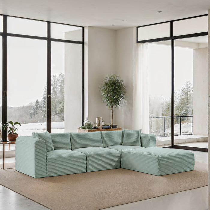 Shaggy - 4 Piece Modular Sectional - Simple Home Plus
