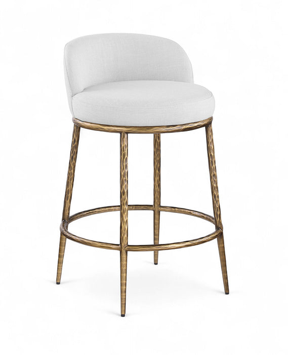 Ferro - Upholstered Counter Stool With Brushed Gold Base - Simple Home Plus