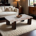 Campania - Marble And Oak Wood Coffee Table - Cream - Simple Home Plus