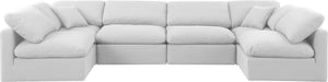 Indulge - Linen 6 Piece Modular U-Shaped Sectional - White - Simple Home Plus
