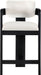 Sacha - Velvet Stool With Black Base - Simple Home Plus