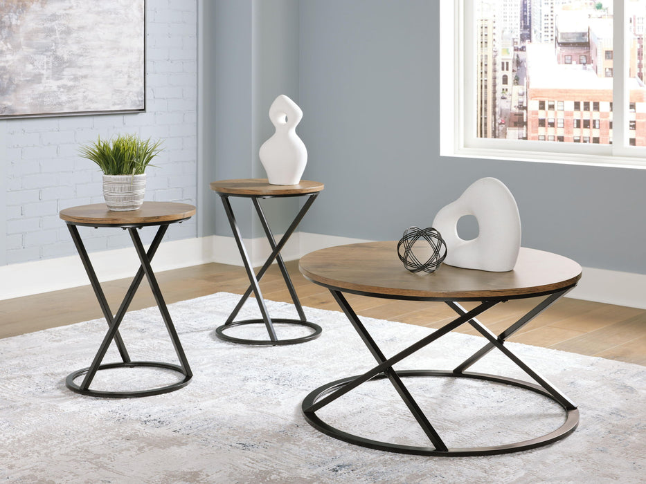 Cassbryn - Occasional Table Set (Set of 3) - Brown / Black - Simple Home Plus