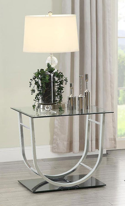 Danville - Rectangular U-Shaped Glass Top Table - Simple Home Plus