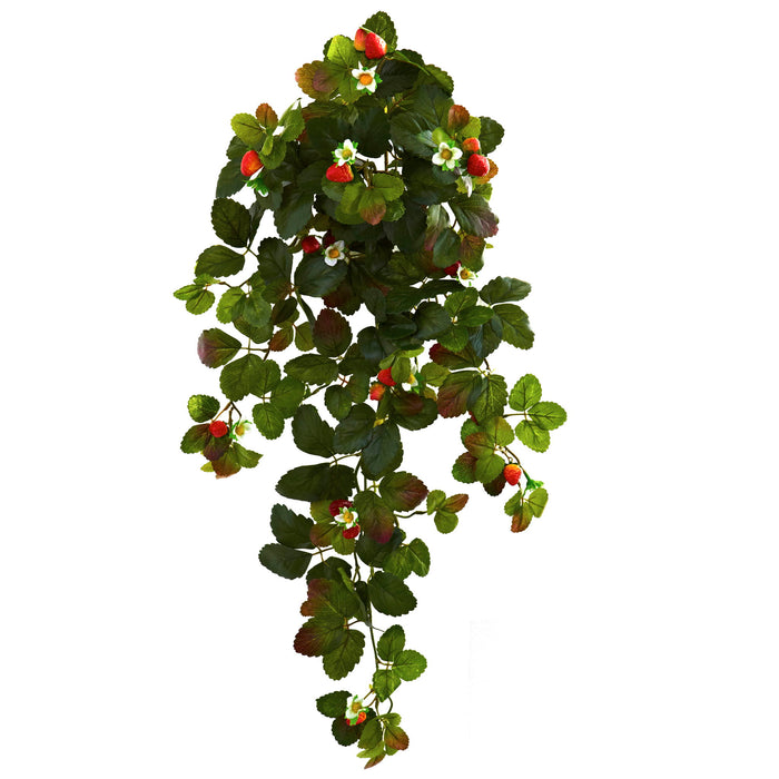31" Strawberry Hanging Bush with  Berry (Set of 2)