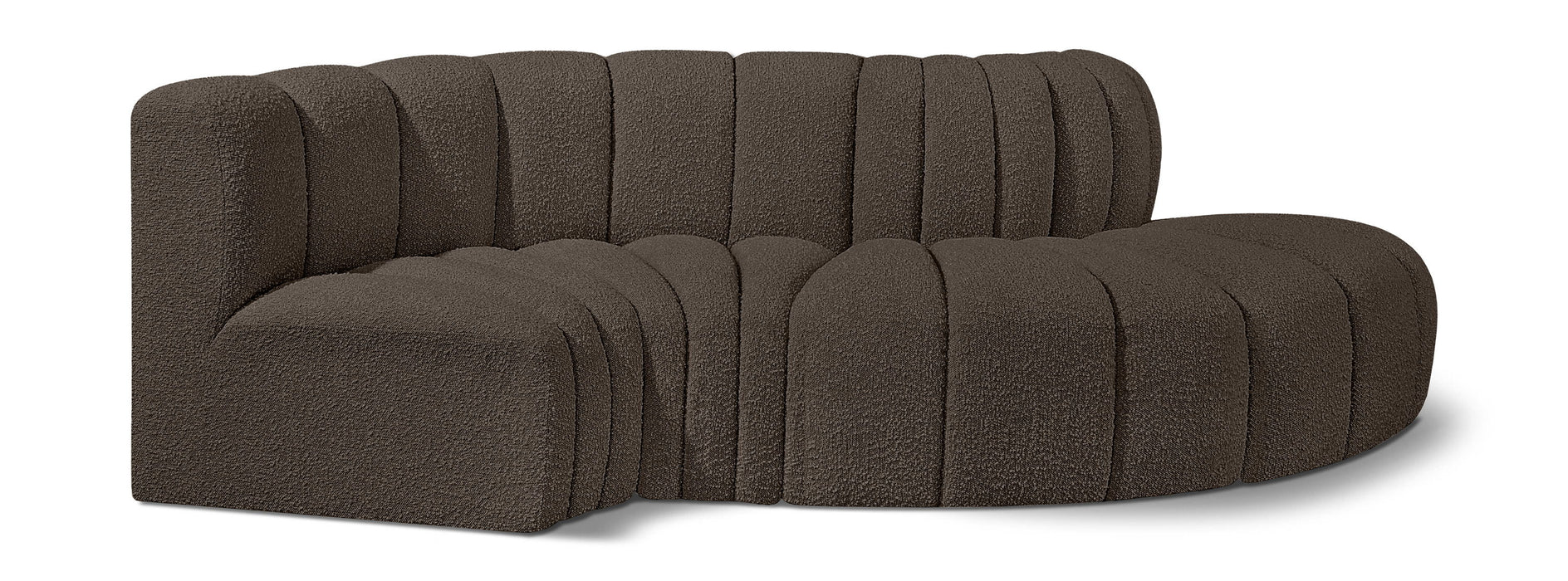 Arc - Boucle Fabric 4 Piece L-Shaped Modular Sofa - Simple Home Plus