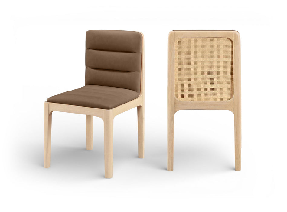 Ellis - Vegan Leather Upholstered Dining Chair (Set of 2) - Natural Base - Simple Home Plus