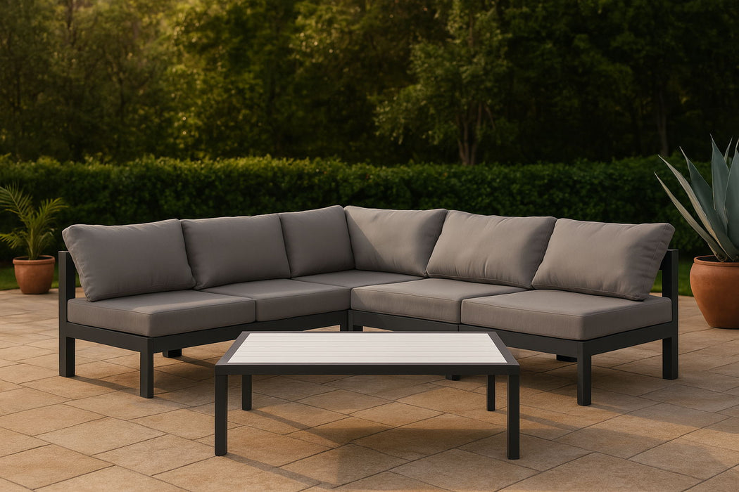 Nizuc - Outdoor Patio 5 Piece Modular Sectional With Gray Frame - Simple Home Plus
