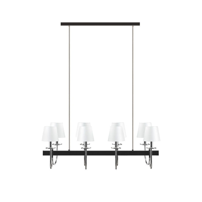 Fairmount - 8 Light Traditional Chandelier With Drum Shades - Black / Silver - Simple Home Plus
