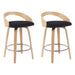 Sonia - Modern Swivel Counter Height Bar Stool - Patterned Oak Wood Finish - Simple Home Plus