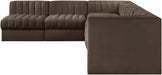 Rummi - Velvet Performance Fabric Upholstered 6 Piece Modular Sectional - Simple Home Plus