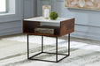 Rusitori - Brown / Beige / White - Rectangular End Table - Simple Home Plus