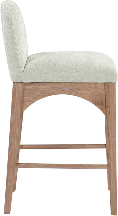 Waldorf - Chenille Stool With Natural Legs - Simple Home Plus