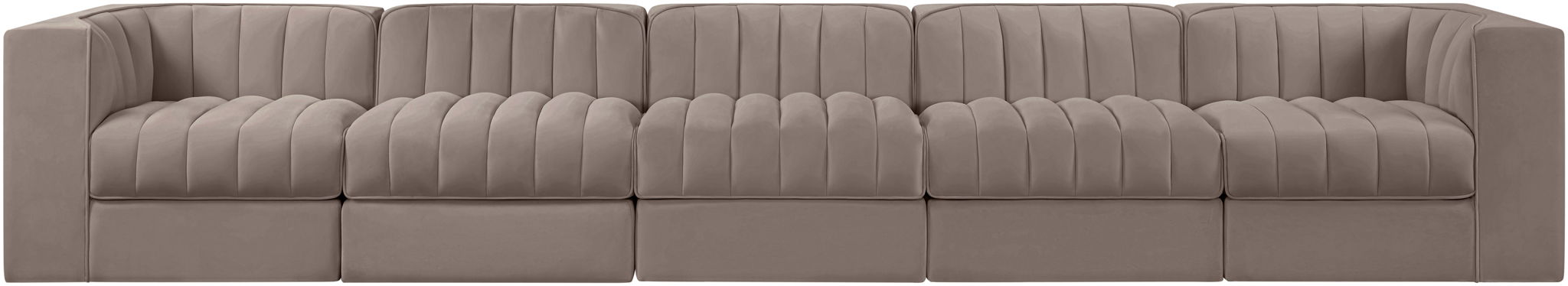 Rummi - Velvet Performance Fabric Upholstered 5 Piece Modular Sofa - Simple Home Plus