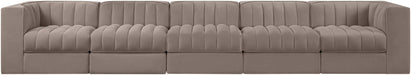 Rummi - Velvet Performance Fabric Upholstered 5 Piece Modular Sofa - Simple Home Plus