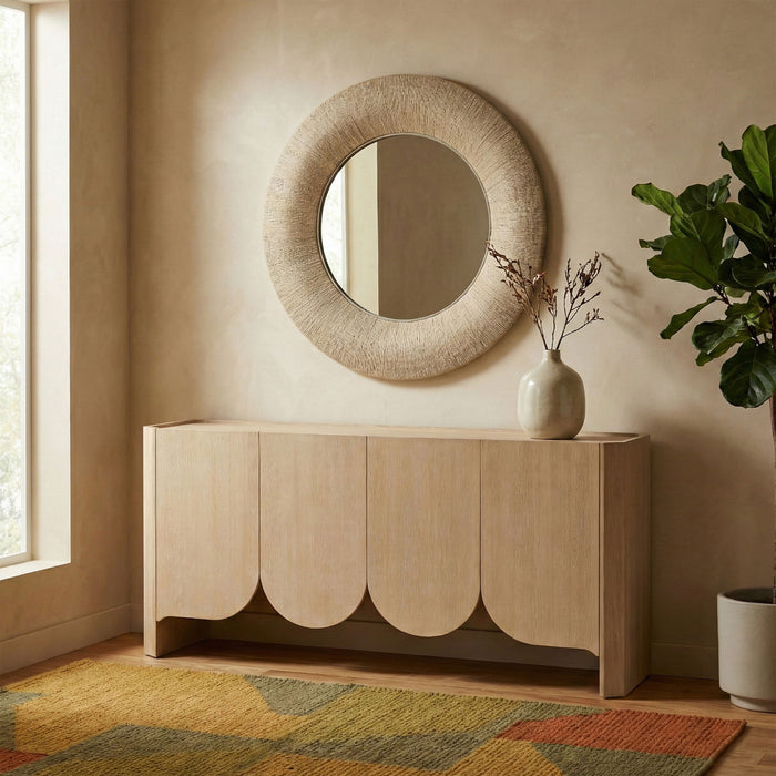 Meadow - Round Jute Rope Framed Mirror - Simple Home Plus