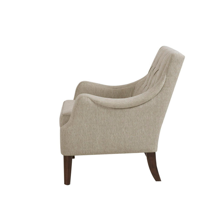 Qwen - Button Tufted Accent Chair - Beige - Simple Home Plus