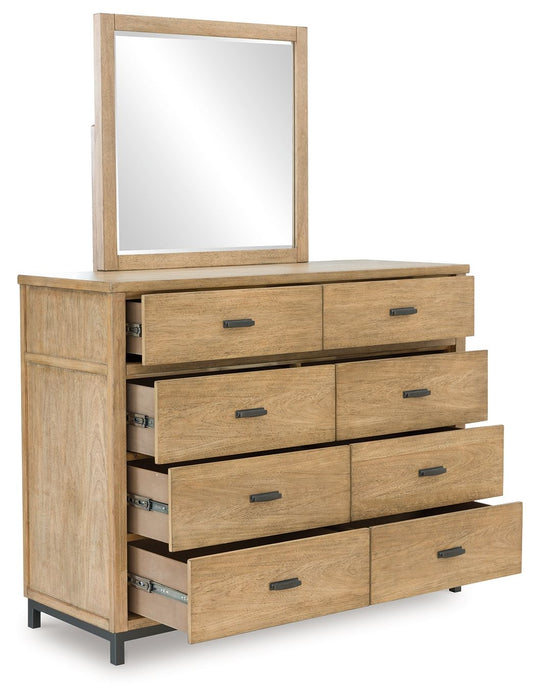 Tomtyn - Light Brown - Dresser And Mirror - Simple Home Plus