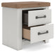 Savonport - Two Drawer Night Stand - White / Brown - Simple Home Plus