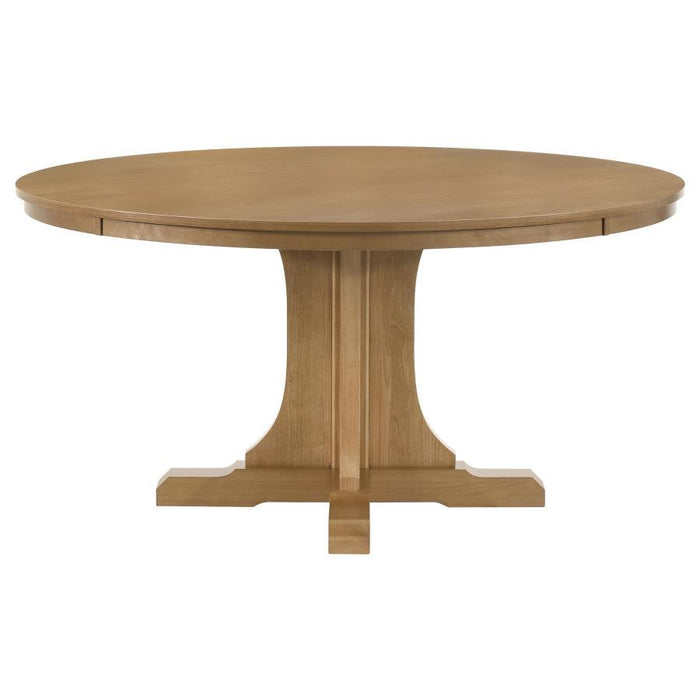 Hartville - 60" Round Dining Table - Natural Light Brown - Simple Home Plus