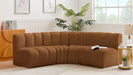 Arc - Velvet 4 Piece Corner Modular Sofa - Saddle - Simple Home Plus