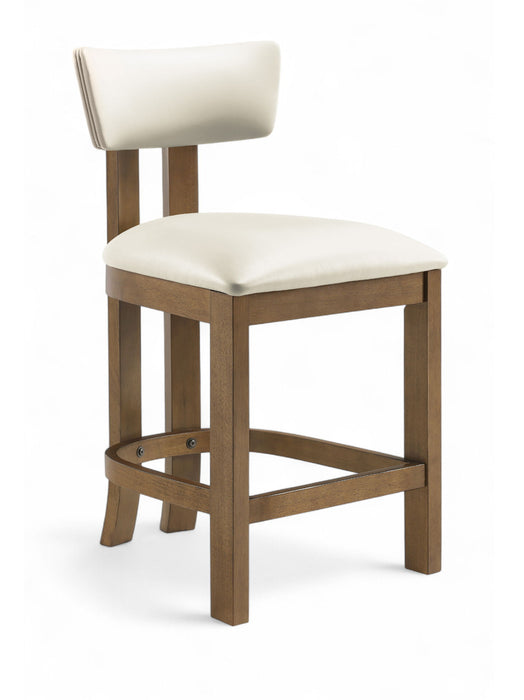 Lavrin - Vegan Leather Upholstered Counter Stool (Set of 2) - Walnut Base - Simple Home Plus