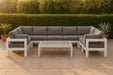 Nizuc - Outdoor Patio 9 Piece Modular Sectional With White Frame - Simple Home Plus
