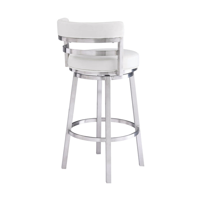 Titana - Swivel Faux Leather And Brushed Stainless Steel Bar Stool