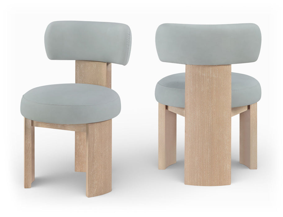 Atelier - Vegan Leather Upholstered Dining Chair (Set of 2) - Painted Natural Frame - Simple Home Plus
