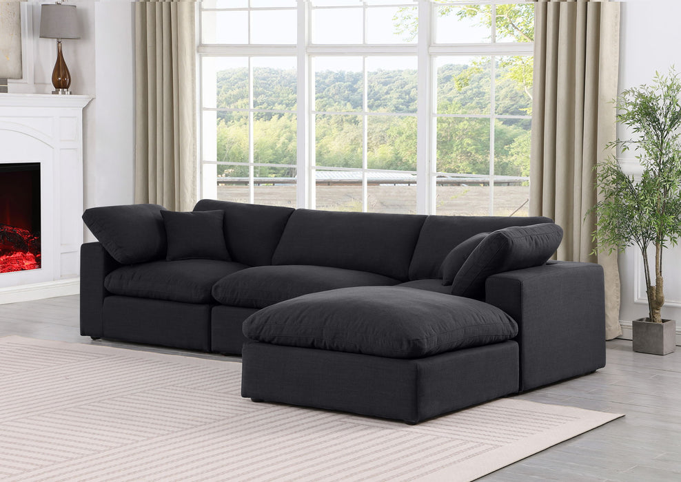 Comfy - 4 Piece Linen Fabric Modular Sectional With Chaise - Simple Home Plus