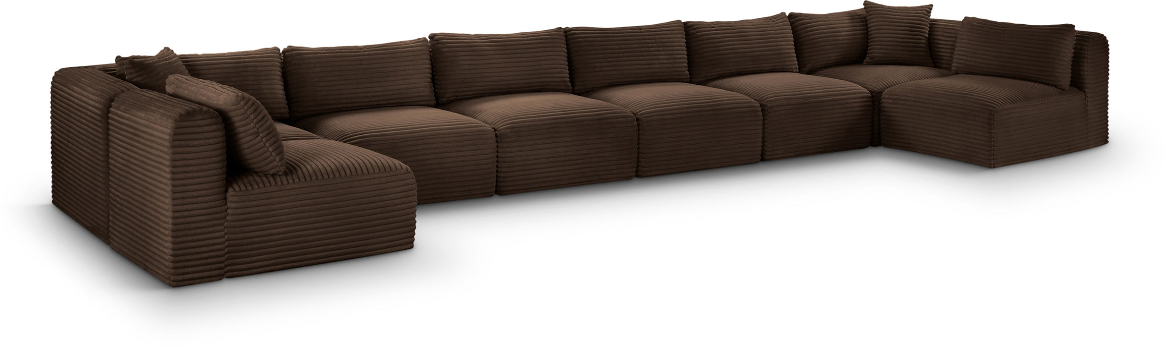 Shaggy - 8 Piece Modular U-Shaped Armless Sectional - Simple Home Plus