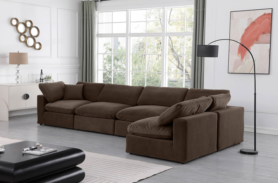 Comfy - 5 Piece Velvet Modular Sectional - Simple Home Plus
