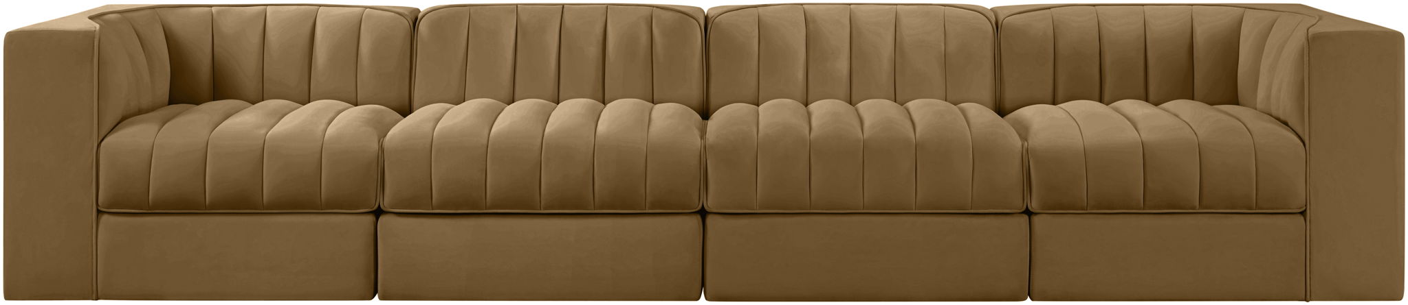 Rummi - Velvet Performance Fabric Upholstered 4 Piece Modular Sofa - Simple Home Plus