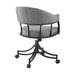 Tibet - Swivel Rolling Dining Chair - Matte Black / Vintage Gray - Simple Home Plus