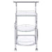 Sarandon - 3-Tier Glass Shelf Metal Bar Cart - Chrome - Simple Home Plus