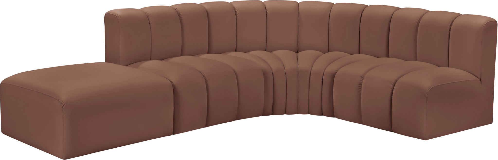 Arc - Faux Leather 5 Piece Corner Modular Sofa - Simple Home Plus