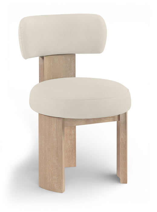 Atelier - Vegan Leather Upholstered Dining Chair (Set of 2) - Taupe / Painted Natural - Simple Home Plus