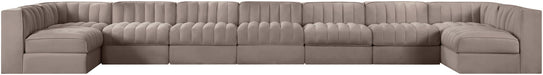 Rummi - Armless Velvet Performance Fabric Upholstered 9 Piece Modular Sectional - Simple Home Plus